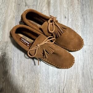 MINNETONKA Brown Suede Moccasins Fringe 452T Ankle Boots Women's 7.5